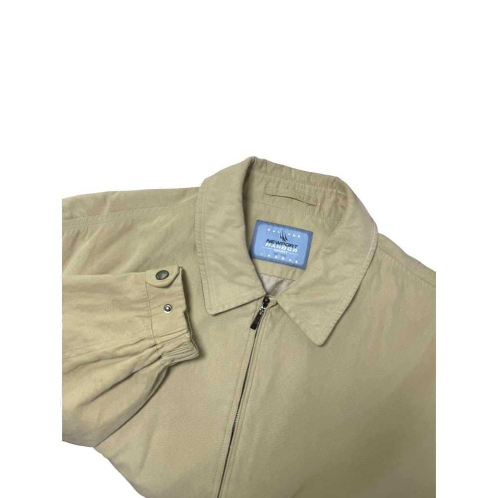 Vintage Newport Harbor‎ Sport Tan Zip Up Utility Pocket Jacket Coat Size XXL